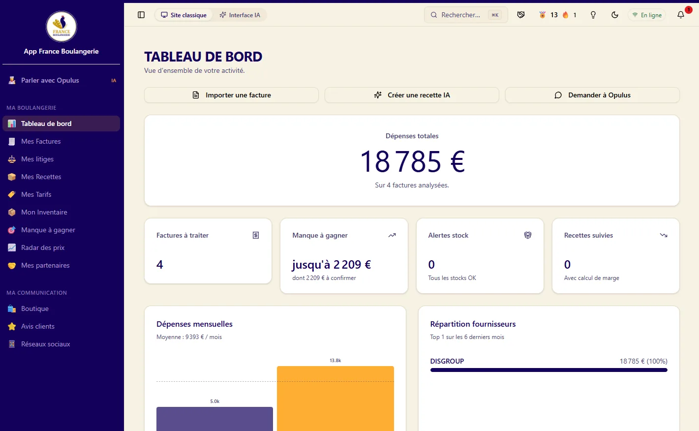 Interface App France Boulangerie