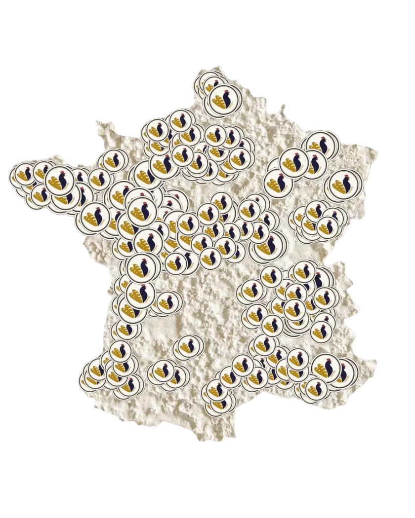 Carte de France des 350 boulangeries adhérentes